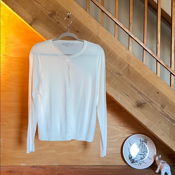 LOFT Sweaters - LOFT Off White Light Weight Cardigan